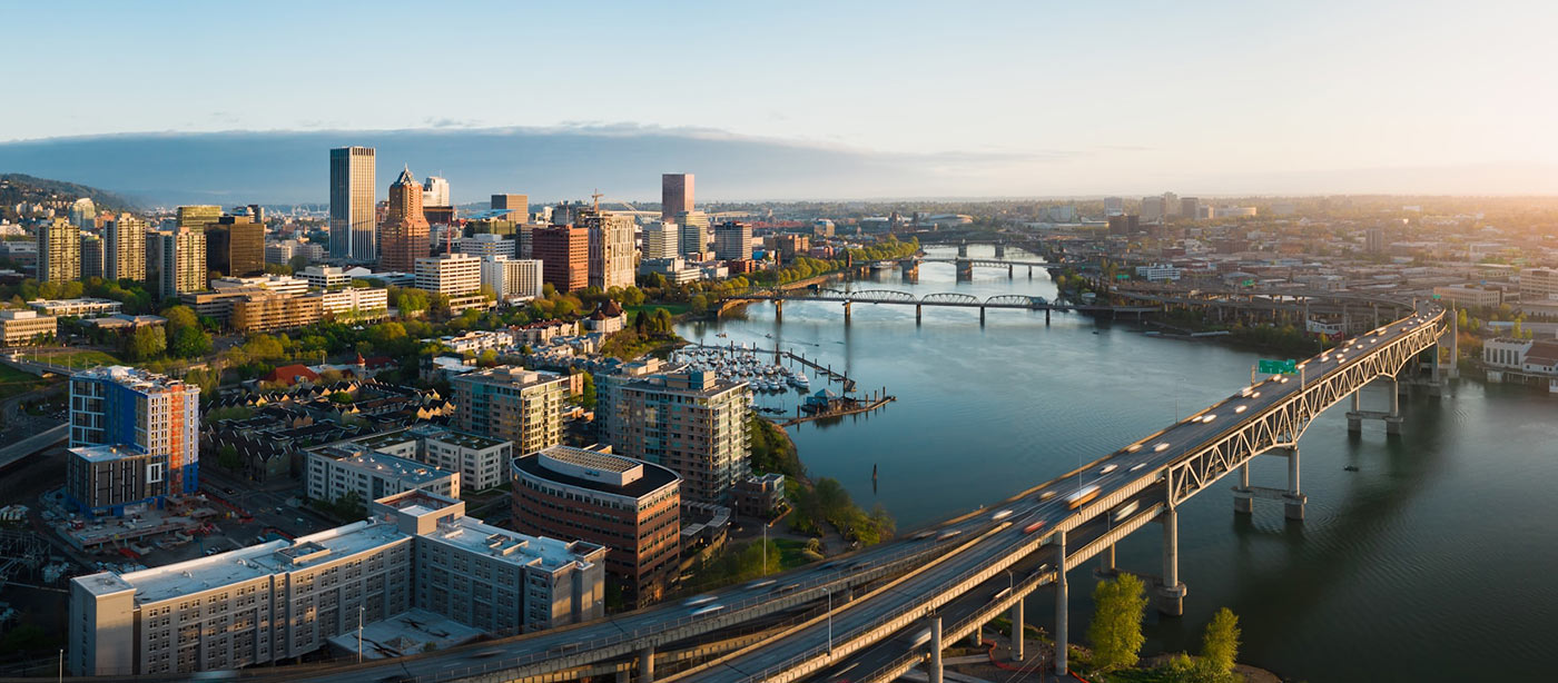 Majestic Portland Oregon skyline - JATCO manufactures and delivers plastics to the state of Oregon